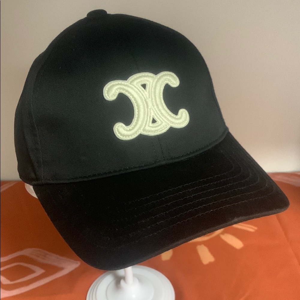 Celine Black Cap with White Logo - Picture 1 of 5